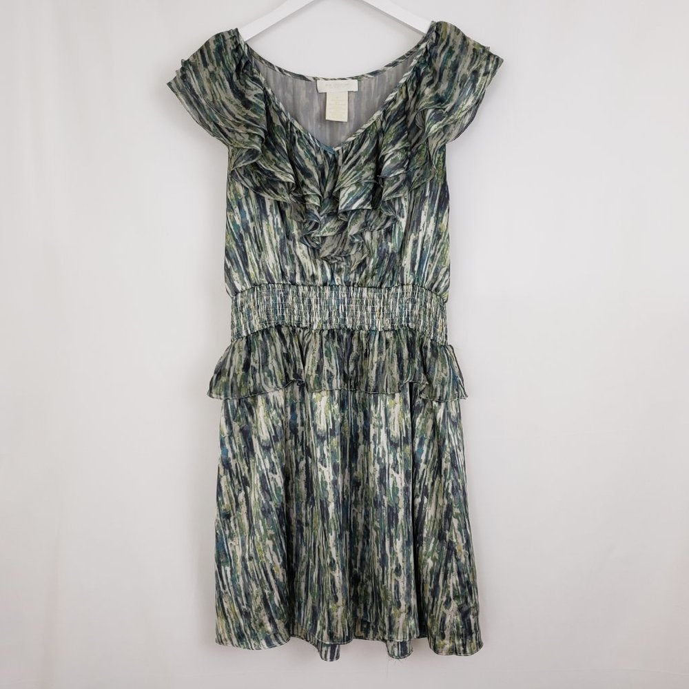 MM COUTURE Med MISS ME Green Ruffled V-Neck Dress - Picture 2 of 8